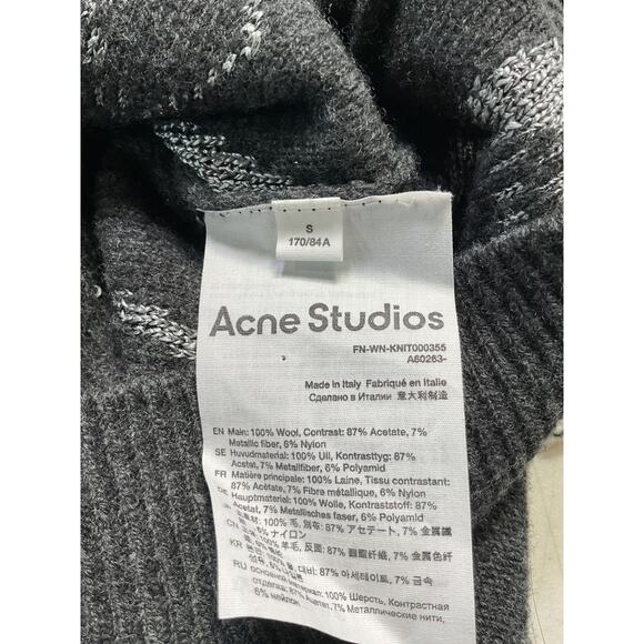 Acne Studios 'Metallic' Black Fil Coup� Wool Sweater Size S - Picture 5 of 5